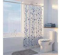 Croydex Cortina de Ducha con diseño de terrazo Azul, 100% poliéster, Dobladillo Pesado, Lavable a máquina y recubierta con Proseal para repelencia al Agua, 1800 x 1800 mm