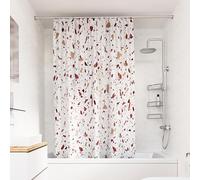 Croydex Cortina de Ducha con diseño de terrazo Rosa, 100% poliéster, Dobladillo Pesado, Lavable a máquina y recubierta con Proseal para repeler el Agua, 1800 x 1800 mm