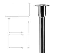 Croydex Fineline - Kit de Varilla de Ducha y riel (Acero Inoxidable, Cromado, Recto de hasta 2520mm)