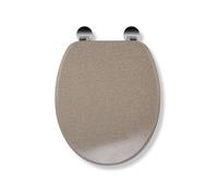 Croydex Flexi-Fix Dorney Siempre se Adapta al Asiento de Inodoro Antibacteriano Que Nunca se desliza, Madera, Arena, 45 x 37.5 x 6 cm