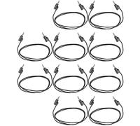 Cryfokt 10 Juegos de Cables de Prueba de Enchufe Banana Macho A Macho 4 Mm con Núcleo de Latón PA PVC Cables de Prueba Eléctricos 30 V CA 60 V CC 19 A para Accesorios de Multímetro Sondas de (BLACK)