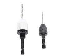 Cryfokt Cabezales de Portabrocas sin Llave Adaptadores de Vástago Hexagonal de 1/4 de Pulgada Paquete de 2 Convertidor de Rápido Rango de Abrazadera de 0,3 6,5 Mm con 10 Puntas HSS Accesorios para