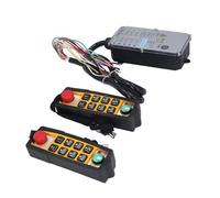 Cryfokt Control Remoto Industrial, Control Remoto de Grúa Inalámbrico de 800 MHz Alcance de 100 M Controlador de Polipasto de Doble Manija Resistente a los Golpes y Al Aceite con Parada de Emergencia