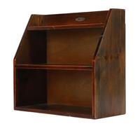 Cryfokt Estante de Pared Vintage, Diseño Arqueado, Estantes para Baratijas Que Ahorran Espacio, Pequeña Caja de Sombra de Madera con Almacenamiento de 3 Niveles para Baratijas Coleccionables sobre la