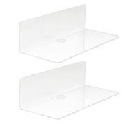 Cryfokt Estante Flotante Transparente, 2 uds., Estante de Almacenamiento de Montaje en Pared Acrílico Moderno para Baño, Oficina, 60x95x230mm