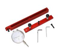Cryfokt Kit de Indicador de Dial Largo de Calibre de Sierra de Mesa Ajustable para Carpintería, Material de Aleación de Aluminio de Alta Precisión