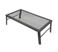 Cryfokt Parrilla Portátil de Hierro Resistente para Fogatas, Barbacoa Al Aire, Camping, Senderismo, Estante de Cocina Plegable, 1 Unidad