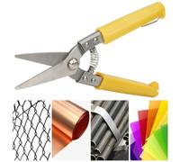 Cryfokt Tijeras Multifuncionales para Chapa de Acero Inoxidable con Hoja de Dientes de Sierra, Diseño con Resorte para Cortar Alambre de Cuero de Metal Fino, Dureza HRC 55, Ergonómico Antideslizante