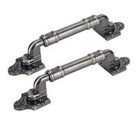 Cryfokt Tiradores de Puerta Vintage, Juego de 2 Elegantes Tiradores de Gabinete de Bronce para Muebles de Armario y Cajones, Aleación de Zinc, 9,6 X 1,8 X 2,0 Pulgadas