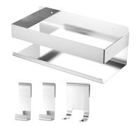 Crynvor Estanteria Ducha Sin Taladro con Ganchos, Estanteria Baño Sin Tornillos con 3M Adhesivos, Repisa Baño Adhesiva, Estante Ducha Acero Inoxidable, Estantes para Ducha para Cocina(Plateado)