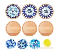 Cryofu 1 juego de mosaico de bricolaje para adultos y principiantes, piezas de mosaico de cristal con bandeja base vacía para arte hecho a mano en casa