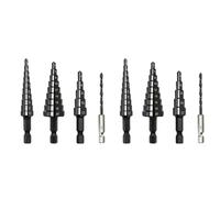 Cryofu 8 StüCke 3-12 4-12 4-20 Mm HSS Recto Ranura Escalonada Broca Nitruro Broca Espiral Metal Perforadora Núcleo Herramientas