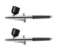Cryofu - Juego de 2 aerógrafos portátiles para acción (boquillas de 0,3 mm), color negro