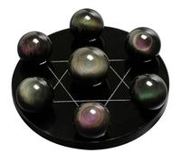 Crystal Ball Seven Star Array Obsidian Crystal The Office Decor Tablescape Decor Starter Set Textured Crystal Ball 7 Crystal Ball Crystal Ball Statue Gem,L