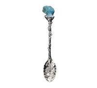 Crystal Spoon - Retro Alloy Craft Spoon, Transparent Style Handle, Lightweight Durable Tableware Build, Multi Purpose Elegant Serving Tool | Coffee Bar, Tea Room, Desserts, Kitchen, Restaurant