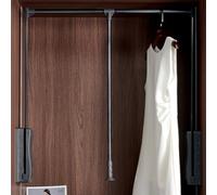 CSstone Ajustable Barra de Armario Abatible Perchero de Pared extraíble para Armario Lift de Pared, Barra Extensible Ancho Ajustable,Negro,880to1260mm