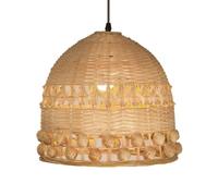 CSSYKV Lámpara Colgante De Comedor Color Beige Con Forma De Cesta De Ratán. Lámpara Moderna Tejida A Mano Con Pantalla De Cesta De Ratán. Linterna De Mimbre Única Para Techo Colgante