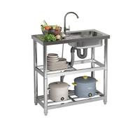 CStern Fregadero con Patas Acero Inoxidable con Grifo, para Cocina Jardín