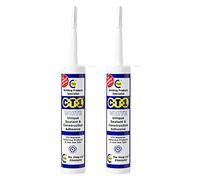 ct1, 2 x Sellador Único Constructores Estándar Multiusos Silicona Masilla Pegamento Adhesivo Extra Fuerte 290ML en Blanco