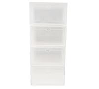 CTIRCHIU Cajas para Zapatos de Hombre Transparentes Apilables, Plástico Grueso Resistente, Pack 4 Unidades, Caja de Almacenamiento y Antidespolvoreo para Hogar y Dormitorio
