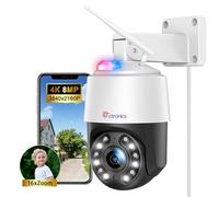 Ctronics 4K 8MP 16X Zoom Óptico Cámara Vigilancia WiFi Exterior 5Ghz/2.4Ghz | PTZ IP Cámara con Auto Crucero/Seguimiento/Zoom Detección de Personas/Vehículos/Mascotas,Visión Nocturna 60m (Blanco)