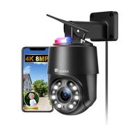 Ctronics 4K 8MP 16X Zoom Óptico Cámara Vigilancia WiFi Exterior 5Ghz/2.4Ghz | PTZ IP Cámara con Auto Crucero/Seguimiento/Zoom Detección de Personas/Vehículos/Mascotas,Visión Nocturna 60m (Negro)