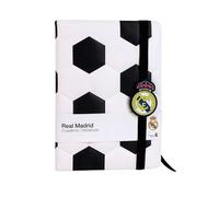 Cuaderno Acolchado Real Madrid Tapa Dura con Diseño Oficial | Libreta Escolar Fans del Club