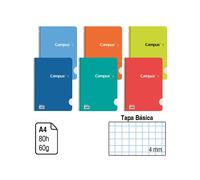 CUADERNO CAMPUS ORIGINAL BLOC ESPIRAL CAMPUS A4 TAPA BÁSICA CARTON 80 H 60G PACK DE 6UNIDADES CUADRÍCULA 3 MM 4MM HORIZONTAL LINEAS DOBLE RAYAS 2.5MM O 3.5MM ,LISO,MILMETRADO TODO LOS MODELOS A