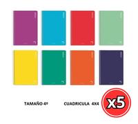 CUADERNO CUARTILLA 3MM Y 4MM PACSA 80 HOJAS TAPA CARTON - CUADERNO 3 Y 4 MILIMETROS - LIBRETA 3 Y 4 MILIMETROS - PACK DE 5