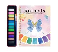 Cuaderno De Acuarela Para Adultos, Con Pinturas De 12 Colores Y Pincel, Cuaderno De Dibujo De Acuarela Para Principiantes, Para Niños Niñas Hombres Mujeres Hogar Escuela Viaje Educación