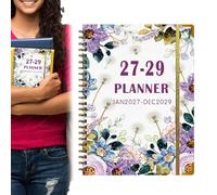 Cuaderno de agenda - Calendario organizador de vida 2027-2029,planificador para el trabajo | Para viajes, hogar, oficina, estudio, escuela, universidad y en el