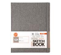 Cuaderno de bocetos de tapa dura de tela gris de 11 x 14 pulgadas de Royal & Langnickel