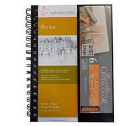 Cuaderno de bocetos "Deko", 30x20 cm, color blanco, con un juego básico de dibujo