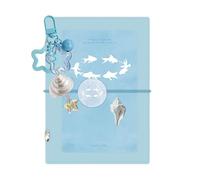 Cuaderno de bolsillo Portátil y lindo con 5 anillas y cubierta transparente