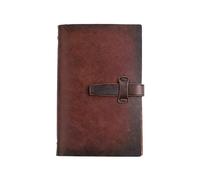 Cuaderno de cuero A5 recargable, cuaderno vintage con 6 anillas, con bolsillo, 160 hojas de papel, diario de cuero, regalos de San Valentín para hombres y mujeres, cuaderno de cuero para escritores