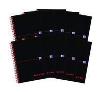 Cuaderno de espiral Oxford Black n ‘Red, 100 páginas, rayado y perforado A5