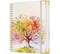 Cuaderno de espiral rayado para mujer, 200 páginas, bonitos cuadernos de 8.5 x 11 pulgadas, tamaño A4 de tapa dura grande con papel grueso de 100 g/m², cuaderno rayado universitario para escribir