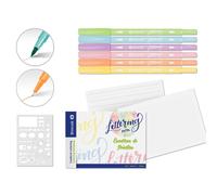 CUADERNO DE LETTERING PASTEL A/4 +5 ROTULADORES+ PLANTILLA BISMARK