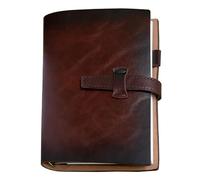 Cuaderno de notas A6 recargable de cuero, cuaderno vintage con 6 anillas, con bolsillo, 160 hojas de papel, diario de cuero, regalos de San Valentín para hombres y mujeres, cuaderno de cuero para