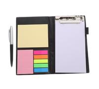 Cuaderno de Notas Adhesivas PU Negro con Bolígrafo y Separadores | Papel y Cubierta de Pu, Formato Compacto Portátil, Organización Creativa para Apuntes de Oficina y Universidad