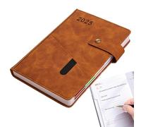 Cuaderno de piel sintética, 2025 Monthly Daily Planner Book, 365 Days Planner Notepad, Event Planner Book for Work, Study, Schedule, Business, Stylish PU Leather Planner for Organized Year, Daily