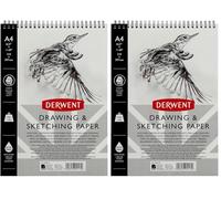 Cuaderno Derwent A4 Formato Retrato para Dibujar y Escribir, 30 Hojas, Papel Libre de Ácidos, Bloc de Notas Espiral, Calidad Profesional, 2300139 (Paquete de 2)