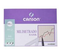 Cuaderno Encolado CANSON Basik Milimetrado, Din-A4 100 gr. 50 Hojas