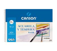 Cuaderno Espiral Acuarela CANSON Basik, Din-A3 370 gr. 10 Hojas