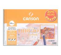 Cuaderno Espiral Dibujo CANSON Basik Recuadro, Din-A4+ 130 gr. 20 Hojas + 20% Gratis