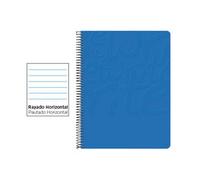 Cuaderno Espiral Folio Rayado Horizontal 60g (Tapa Blanda) - Azul