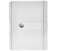 Cuaderno espiral herlitz a4 80 hojas microperforado cuadro 4 mm polipropileno transparente con gomilla