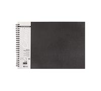 Cuaderno Espiral ideal para Dibujo DALER ROWNEY Ebony, de Formato 30 x 38 cm, con 50 Hojas de Papel de 160 g/m2 de Grano Fino