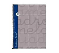 Cuaderno Espiral LAMELA 4º 80H Cuadro 5 mm. Tapa Extradura (Gris)