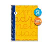 Cuaderno Espiral LAMELA 4º 80H Cuadro 5 mm. Tapa Extradura (Naranja)